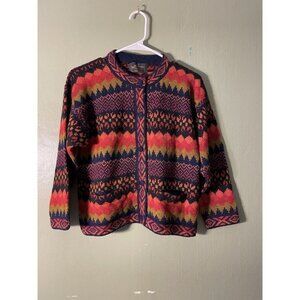 Vintage Alexis XS/S Cardigan Sweater 100% Baby Alpaca Made In PERU Multicolored
